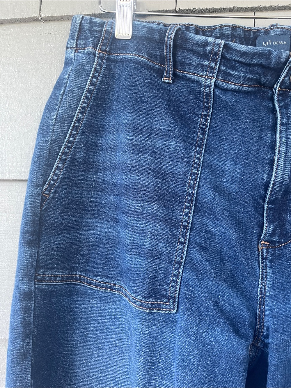 J. Jill Women's High Rise Straight-Leg Dark Blue Denim Jeans 16 - Picture 3 of 7